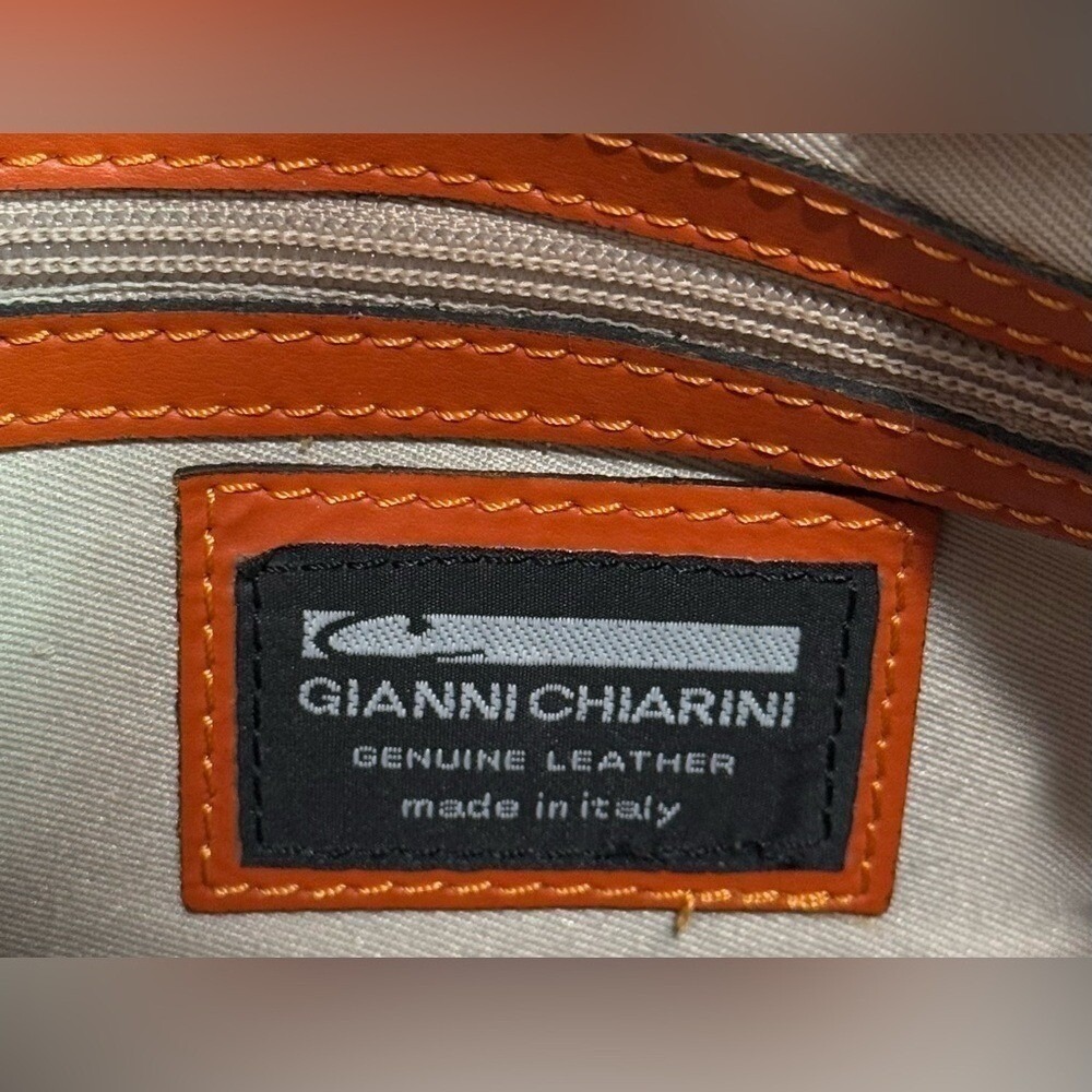Gianni Chiarini Italian Leather Cognac Crossbody Bag Artisan Crafted Purse